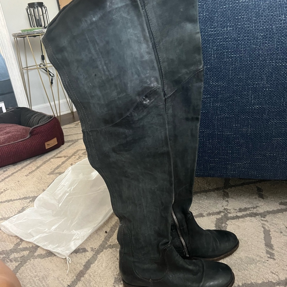 A.S.98 Navy Over the Knee Boots